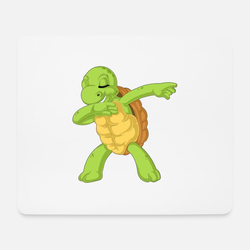 Schildkröten-Dabbing - Mousepad (Querformat) - Weiß