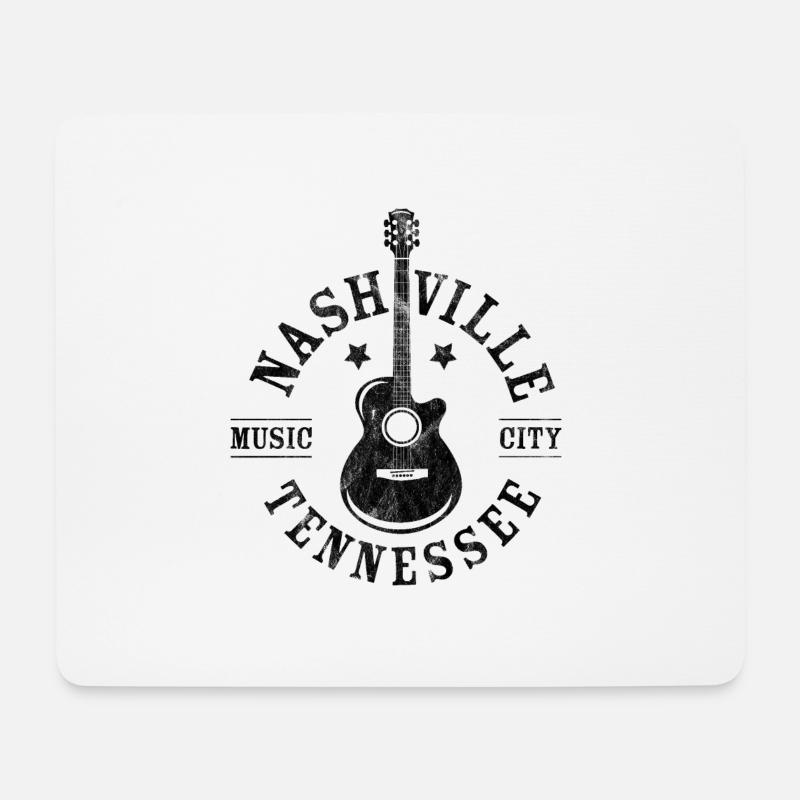 Nashville, Tennessee - Gitarre - Mousepad (Querformat) - Weiß