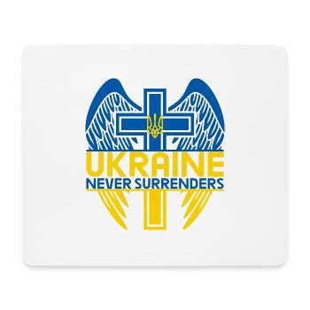 UKRAINE Never Surrenders The cross Ukrainian Flag - Mouse Pad (horizontal) - white - Front
