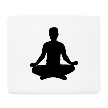 Yoga Position Silhouette - Mouse Pad (horizontal) - white - Front