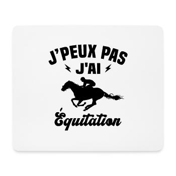 J'peux pas j'ai Équitation Cadeau Équitation - Tapis de souris (format paysage) - blanc - Devant