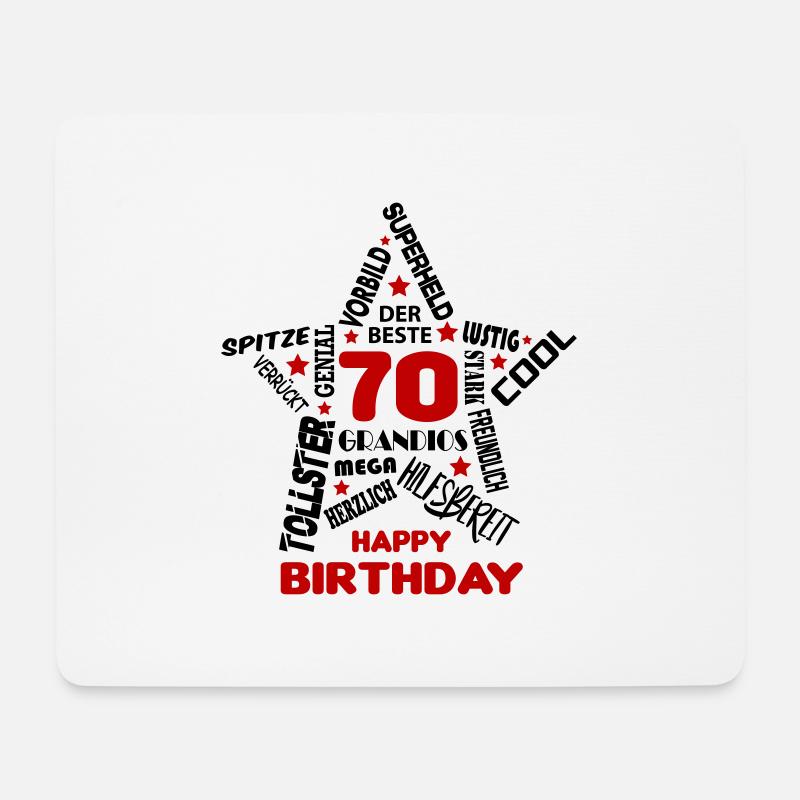 Geburtstag Mann 70 Happy Birthday Men Alter Best - Mousepad (Querformat) - Weiß