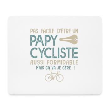 papy cycliste formidable vélo velo vélos - Tapis de souris (format paysage) - blanc - Devant