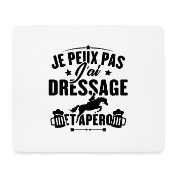 Je peux pas j'ai dressage et apéro - Tapis de souris (format paysage) - blanc - Devant