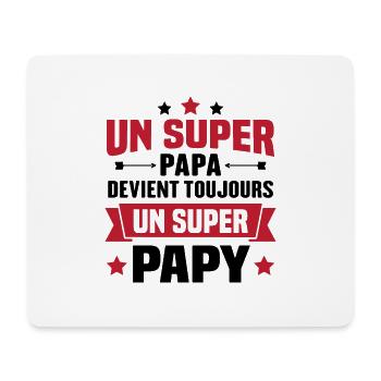 Un super papa devient toujours un super papy - Tapis de souris (format paysage) - blanc - Devant