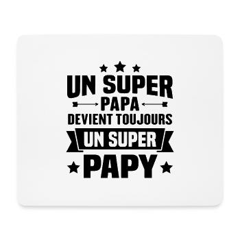 Un super papa devient toujours un super papy - Tapis de souris (format paysage) - blanc - Devant