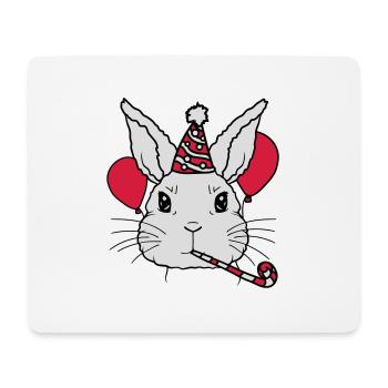 Birthday Child Rabbit Tröte Party Hat - Mouse Pad (horizontal) - white - Front