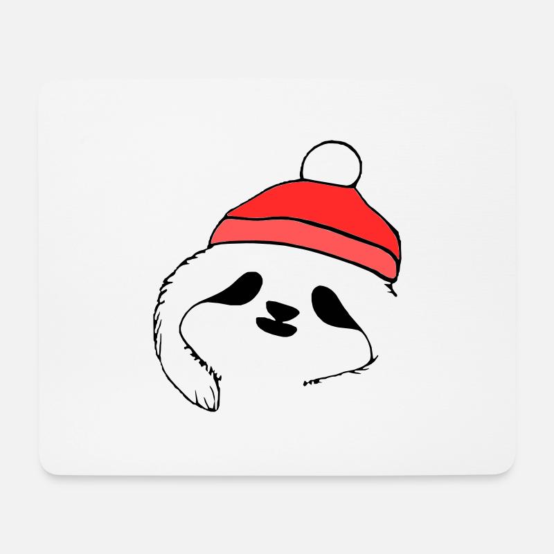 Faultier Weihnachten süß Faultiere Vektor 2 - Mousepad (Querformat) - Weiß