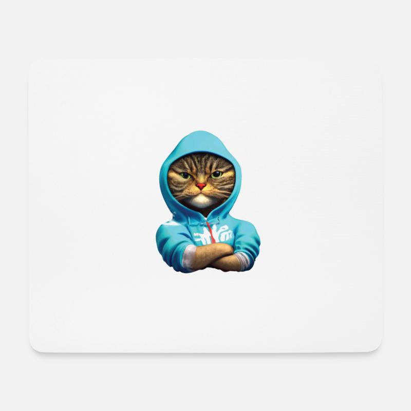 Guten Morgen? Ganz dünnes Eis müde Katze - Mousepad (Querformat) - Weiß