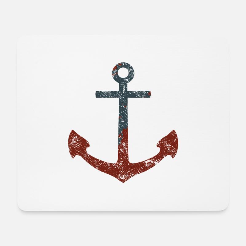 Anker - Mousepad (Querformat) - Weiß