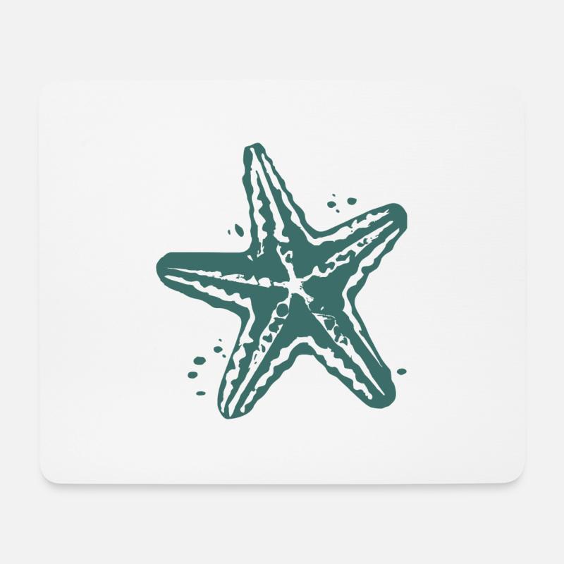 Seestern - Mousepad (Querformat) - Weiß