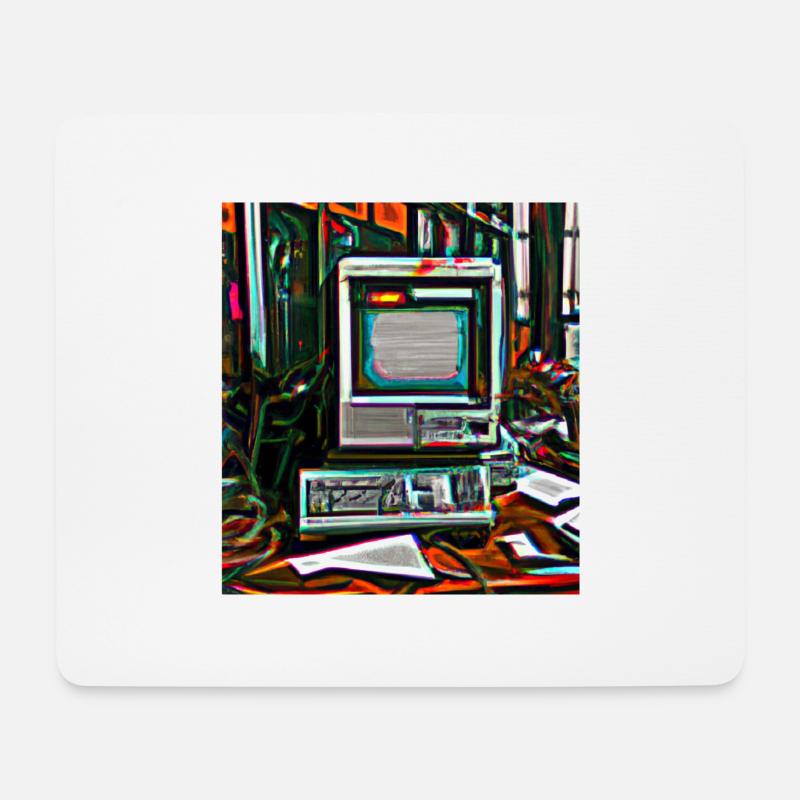 Alter Digital Art Computer - Mousepad (Querformat) - Weiß