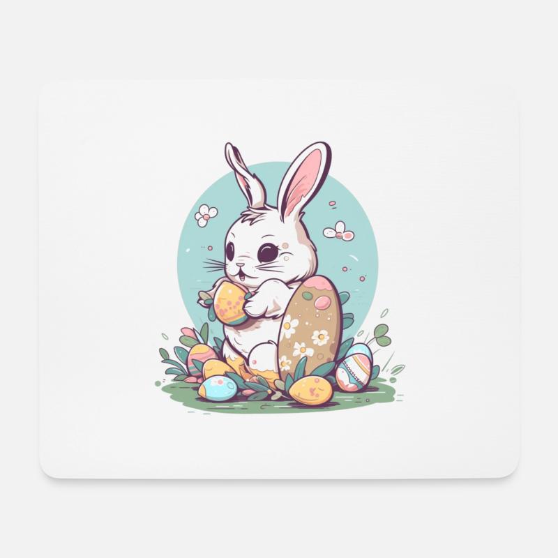 Osterhase - Mousepad (Querformat) - Weiß
