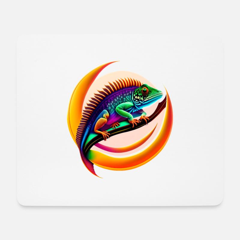 Chamäleon - Mousepad (Querformat) - Weiß