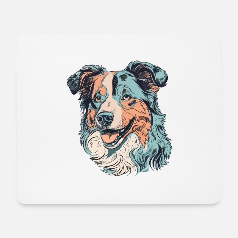Australischer Schäferhund - Mousepad (Querformat) - Weiß