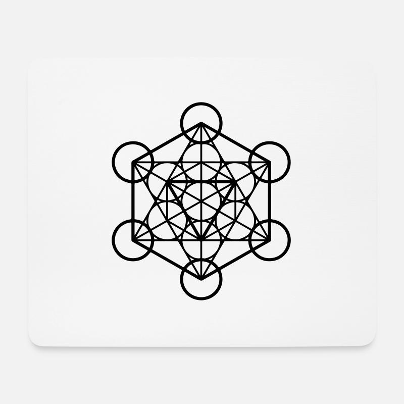 Metatron-Würfel - Mousepad (Querformat) - Weiß