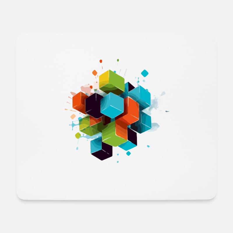 Würfel - Mousepad (Querformat) - Weiß