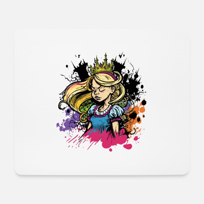 Prinzessin Graffiti Mädchen - Mousepad (Querformat) - Weiß