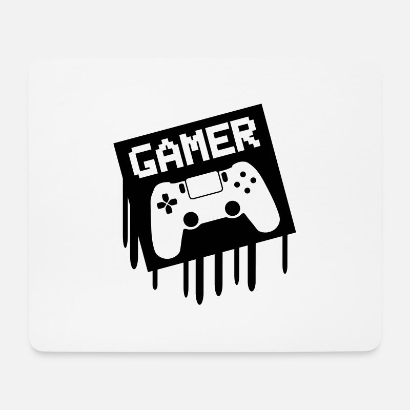 gamer - Mousepad (Querformat) - Weiß