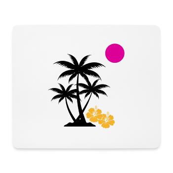 palme sunset - Mousepad (Querformat) - Weiß - Vorne