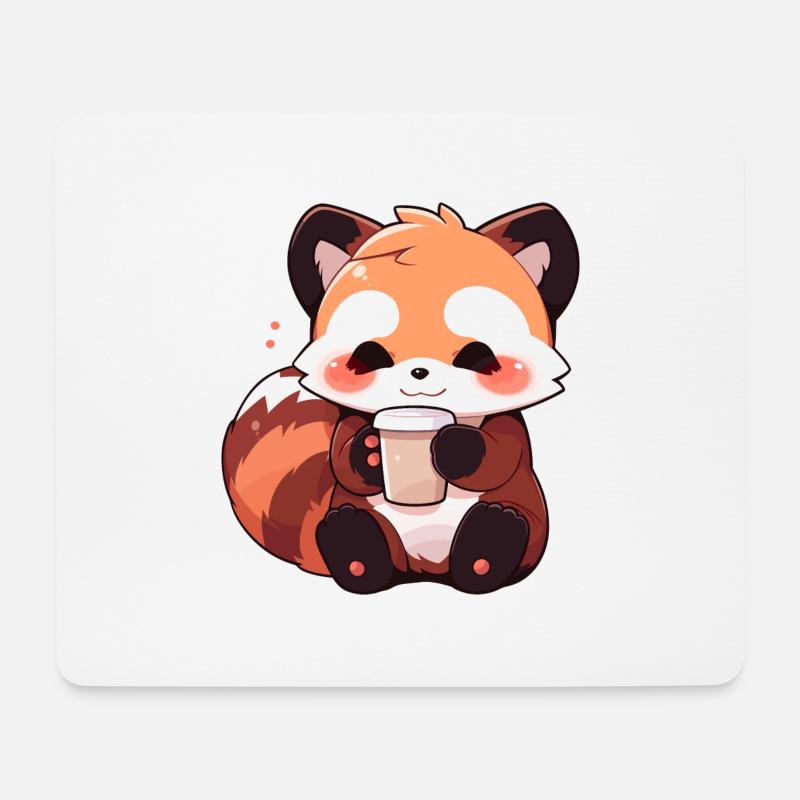 Roter Panda - Mousepad (Querformat) - Weiß