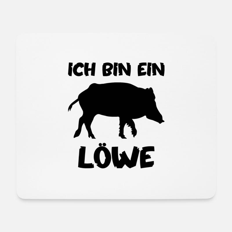 Wildschwein Löwe Berlin Verwechslung Irrtum Löwin - Mousepad (Querformat) - Weiß