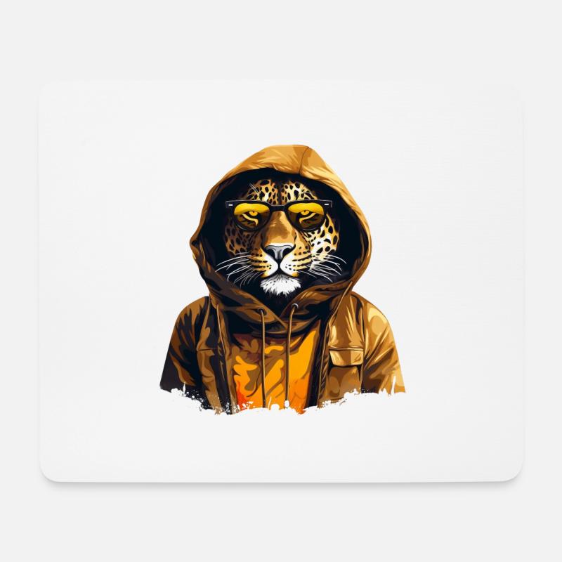 Streetstyle-Leopard | Leoparden-Liebhaber - Mousepad (Querformat) - Weiß