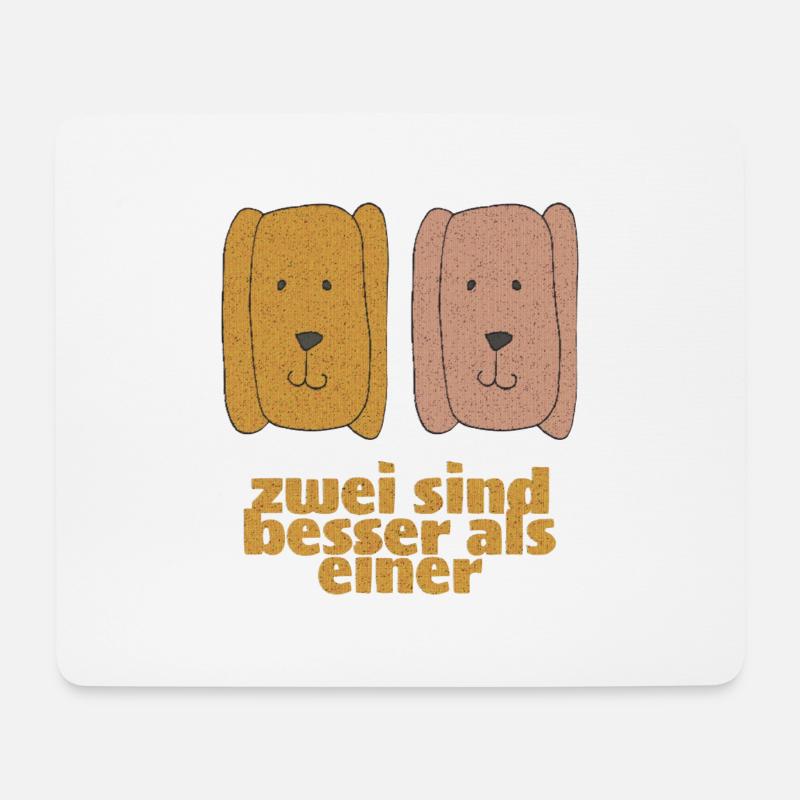 hunde - zwei sind besser als einer - Mousepad (Querformat) - Weiß