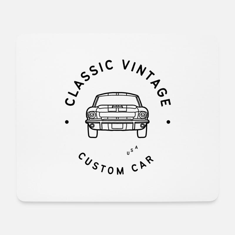 Classic Vintage Custom Car - Mousepad (Querformat) - Weiß
