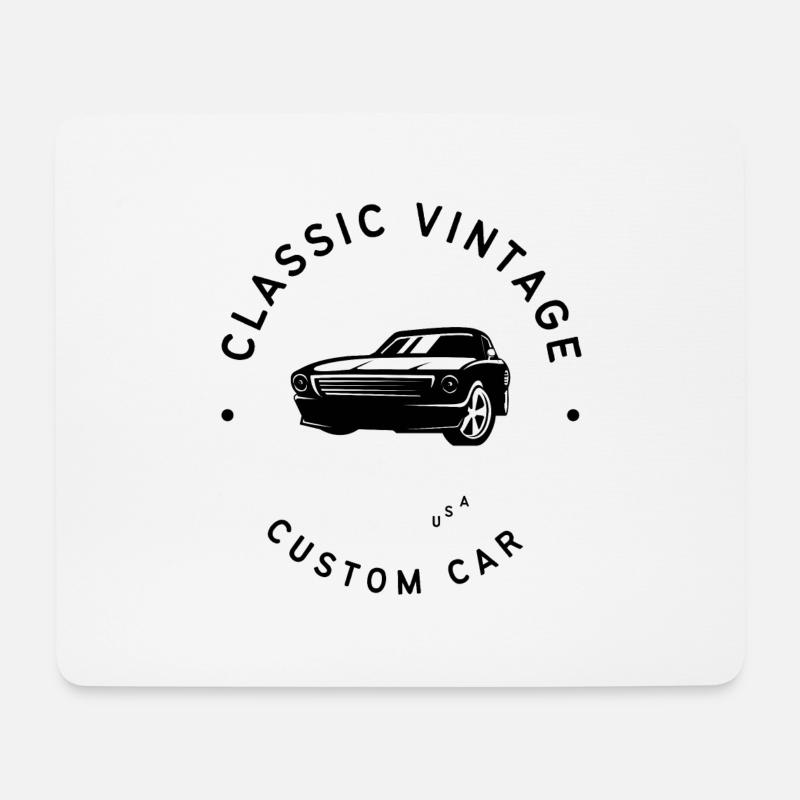 Classic Vintage Custom Car T-Shirt - Mousepad (Querformat) - Weiß
