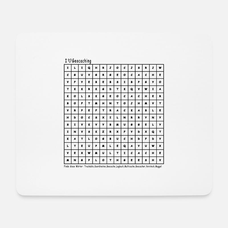 Wortsuchspiel "Geocaching" | Suchsel - Mousepad (Querformat) - Weiß