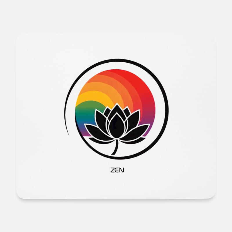 Zen-Regenbogen-Logo: Spaß und Kreativität - Mousepad (Querformat) - Weiß