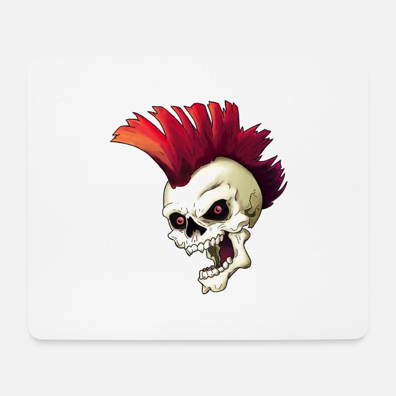 Punk Skull - Mouse Pad (horizontal) - white