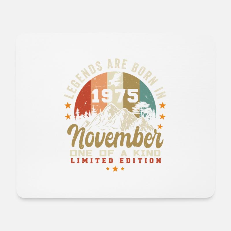 November 1975 Geburtstagsgeschenk - 1975 november - Mousepad (Querformat) - Weiß