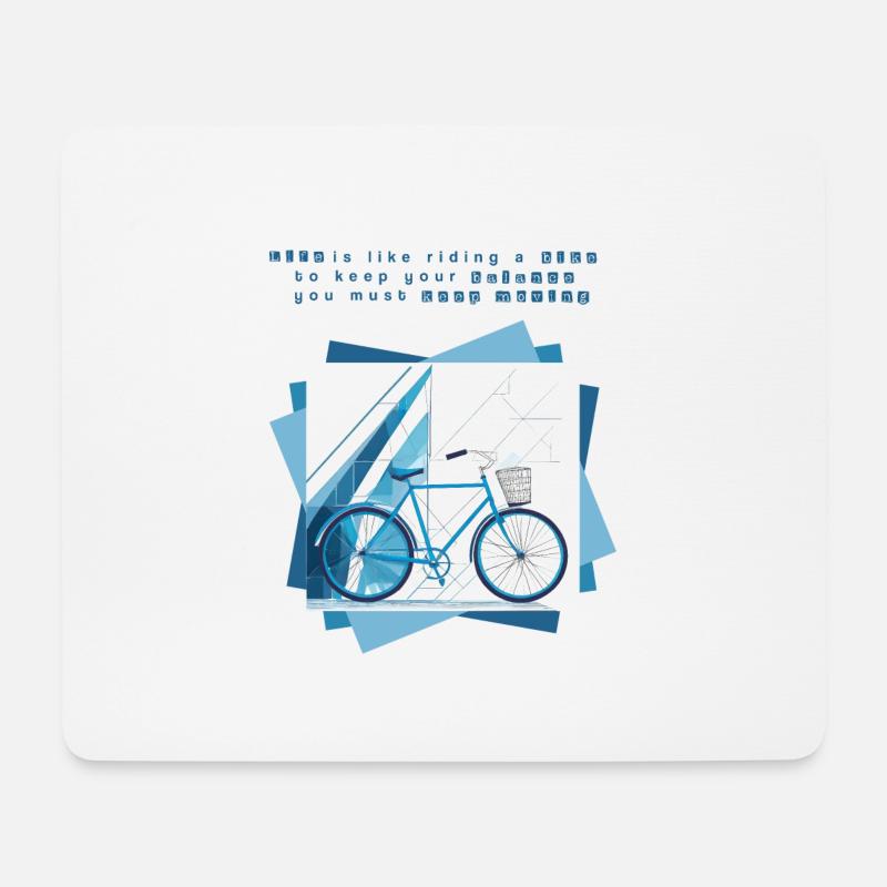 Botschaft Das Leben ist wie Fahrradfahren - Mousepad (Querformat) - Weiß