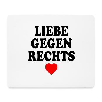 Liebe gegen rechts - Mousepad (Querformat) - Weiß - Vorne