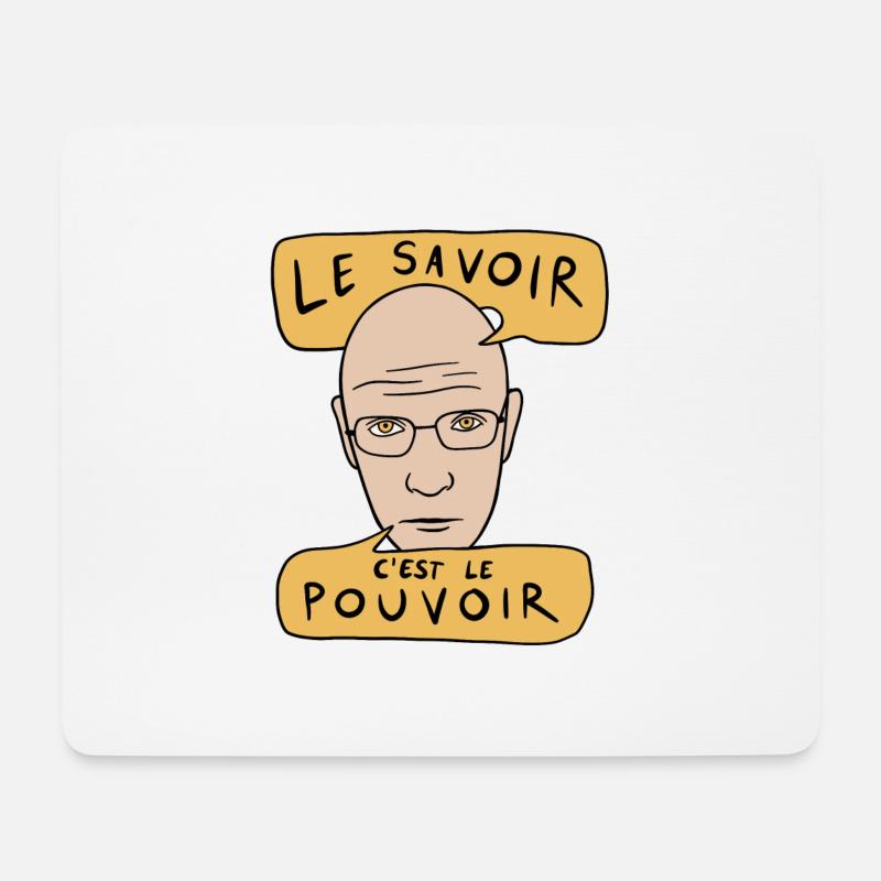 Zitat von Michel Foucault - Le Savoir C'est Le Pouvoir - Mousepad (Querformat) - Weiß