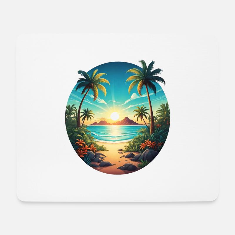 Am Strand - Mousepad (Querformat) - Weiß