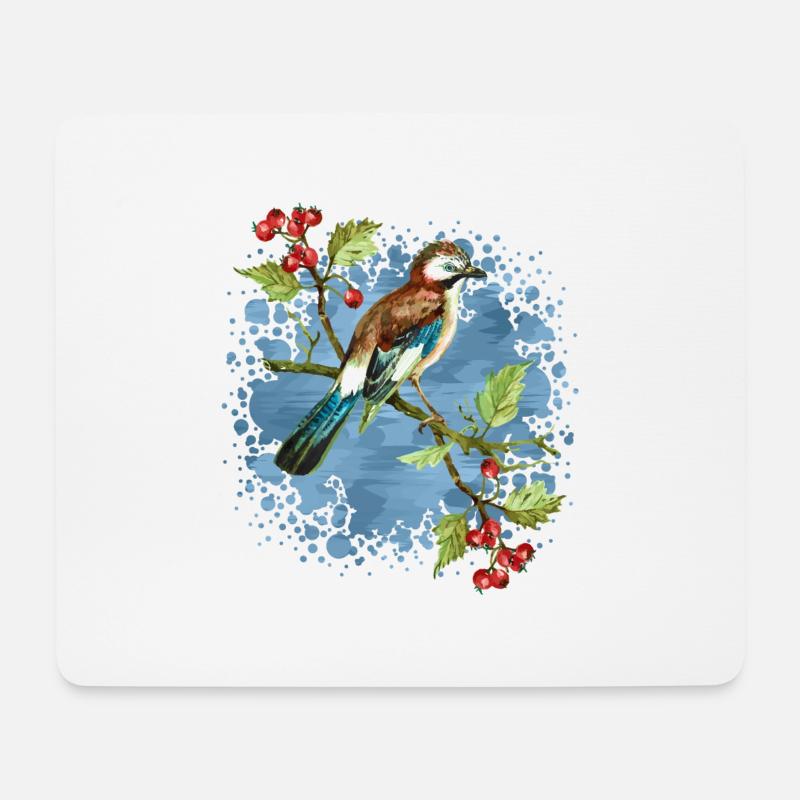 Bunter Vogel - Mousepad (Querformat) - Weiß