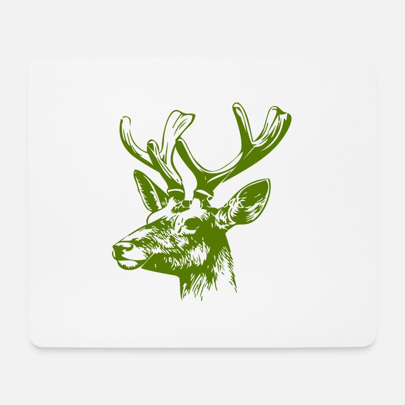 reh kopf - Mousepad (Querformat) - Weiß