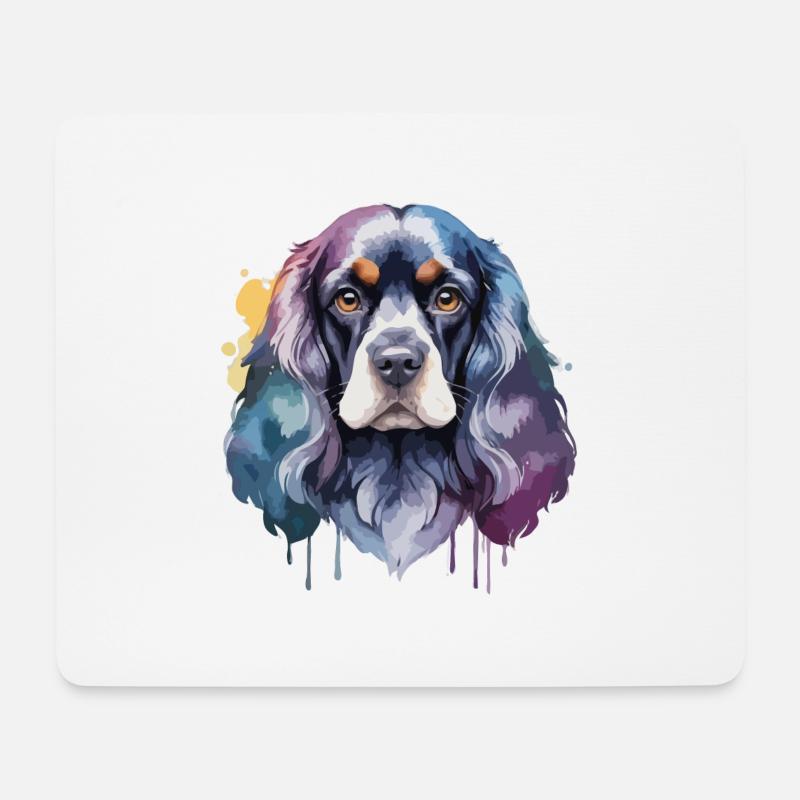 Cocker Spaniel Hund Cool Bunt Niedlich - Mousepad (Querformat) - Weiß