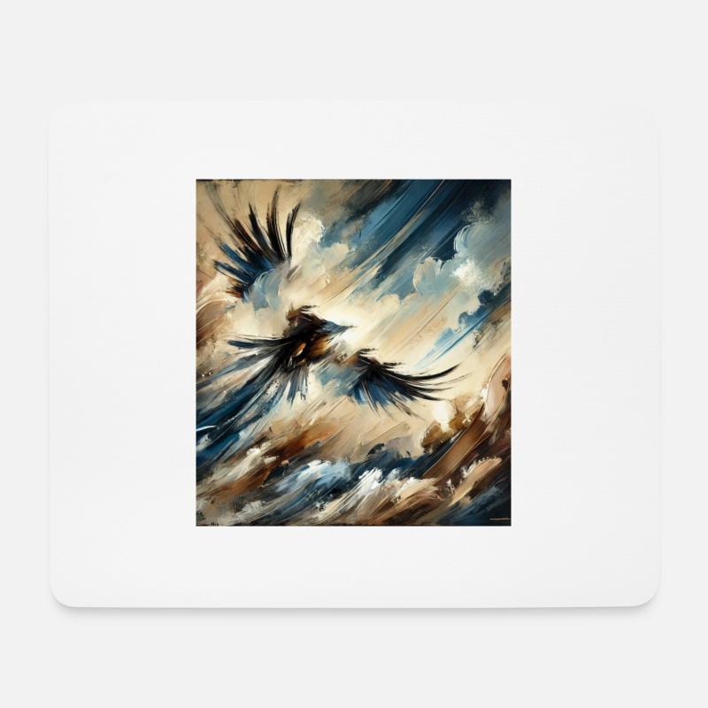 Abstract Eagle Flying - Mouse Pad (horizontal) - white