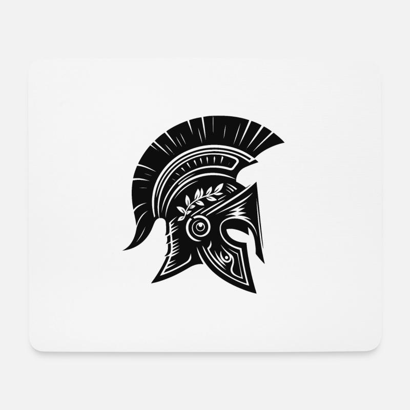 Spartanischer Helm - Mousepad (Querformat) - Weiß
