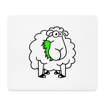 Schaf Frisst Gräser Gras Fressen Hungrig Lustig - Mousepad (Querformat) - Weiß - Vorne