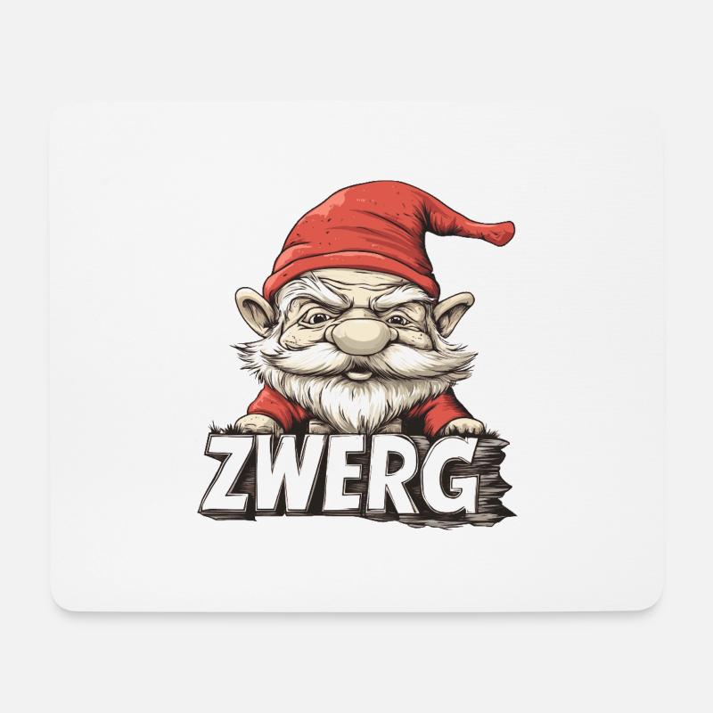Zwerg - Mousepad (Querformat) - Weiß