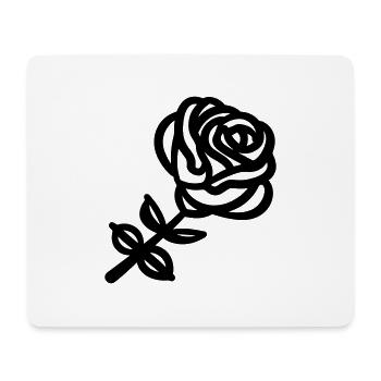 Rosa Blume - Mousepad (Querformat) - Weiß - Vorne