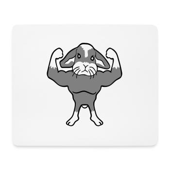 Bunny Bodybuilder Gym Muscles Strong Fitness Biceps - Mouse Pad (horizontal) - white - Front