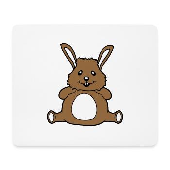 Lapin Potelé Gras Gras Rond En Surpoids Affamé - Tapis de souris (format paysage) - blanc - Devant