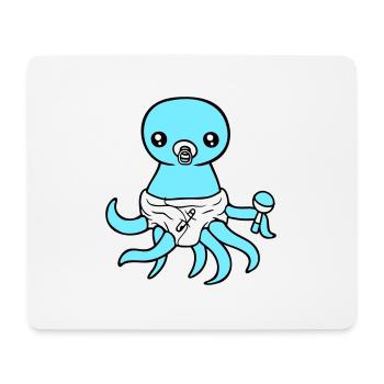 Octopus Baby Rattle Diaper Pacifier Child Born - Mouse Pad (horizontal) - white - Front