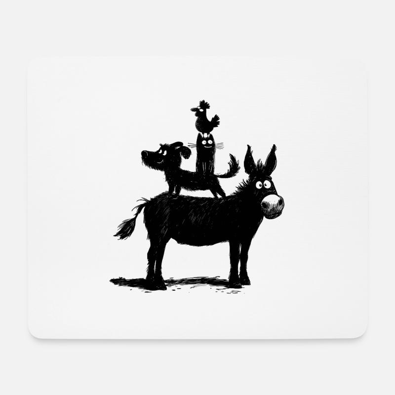 Stadtmusikanten "Quirky" - Mousepad (Querformat) - Weiß